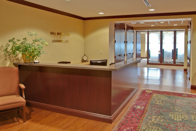 Pittsburgh Law Office Dell Moser Lane and Loughney interior office built by Design 3 Architecture